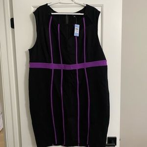 TORRID black dress with purple accents